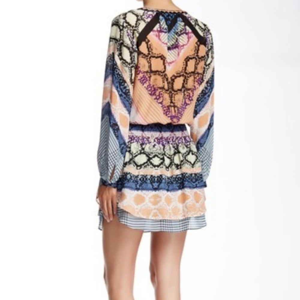 Hale Bob lace-up drop waist silk dress - Picture 3 of 7